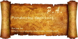 Porubszky Ametiszt névjegykártya