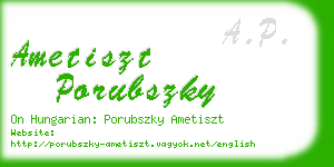 ametiszt porubszky business card
